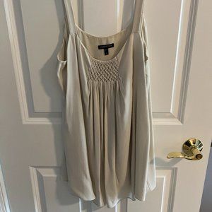 Eileen Fisher Cream Sleeveless Babydoll Blouse